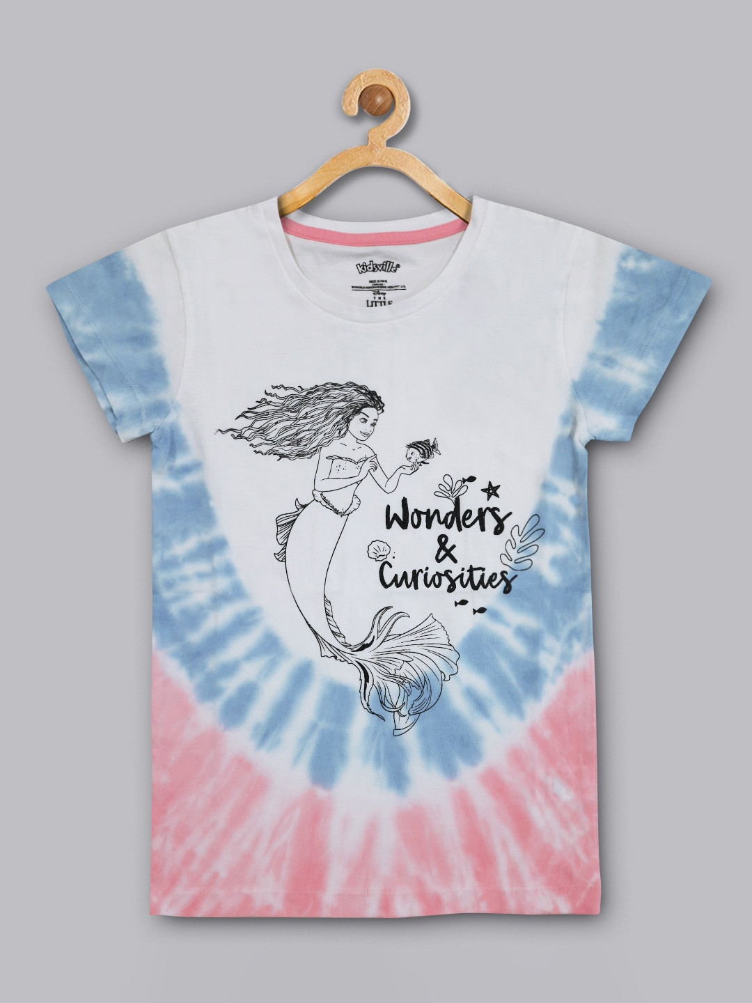 Kids Ville Girls The Little Mermaid Printed Cotton T-Shirt