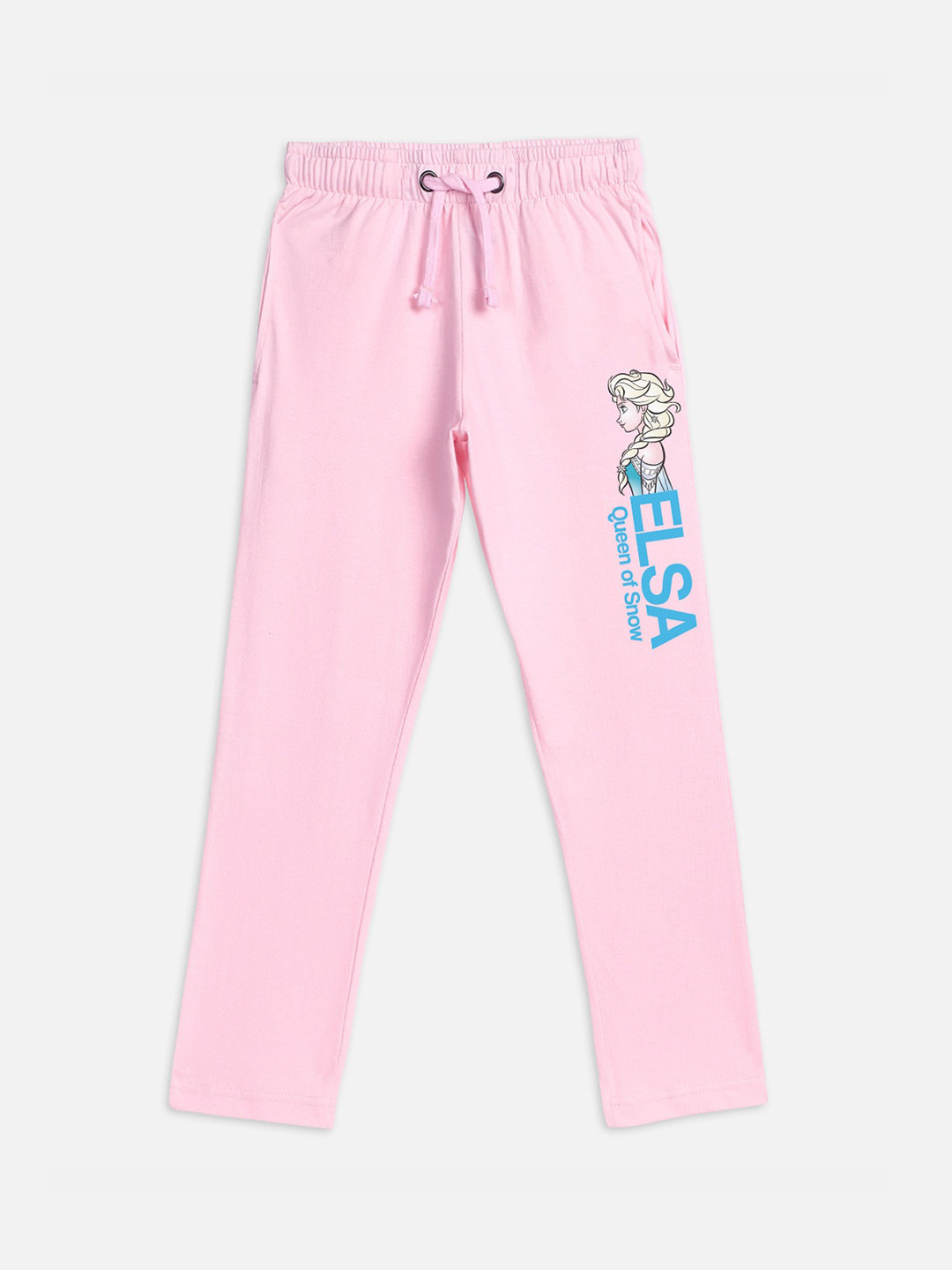 Kids Ville Girls Pink & Blue Frozen Printed Lounge Pants