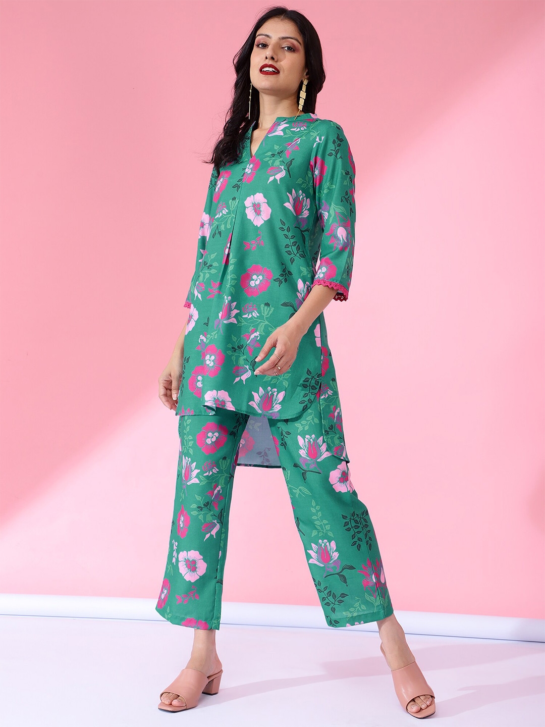 Bani Women Floral Printed Tunic & Trouser - Co Ords for Women 23359498 | Myntra