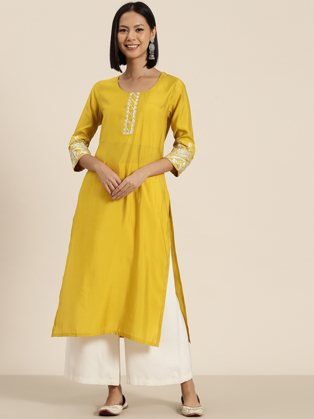 HERE&NOW Thread Work Kurta - Kurtas for Women 23359736 | Myntra
