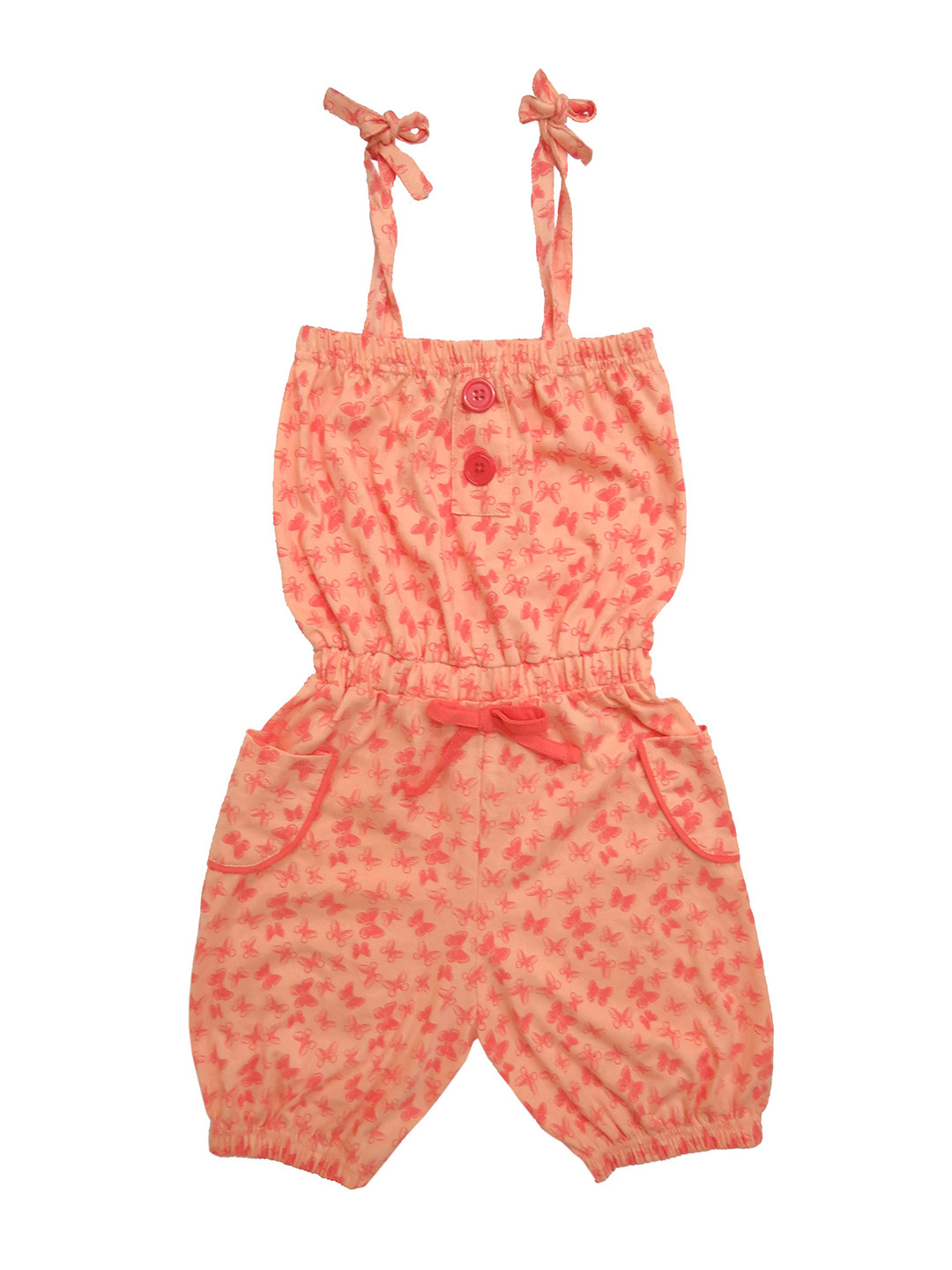 Clothe Funn Girls Printed Shoulder Straps Cotton Playsuit