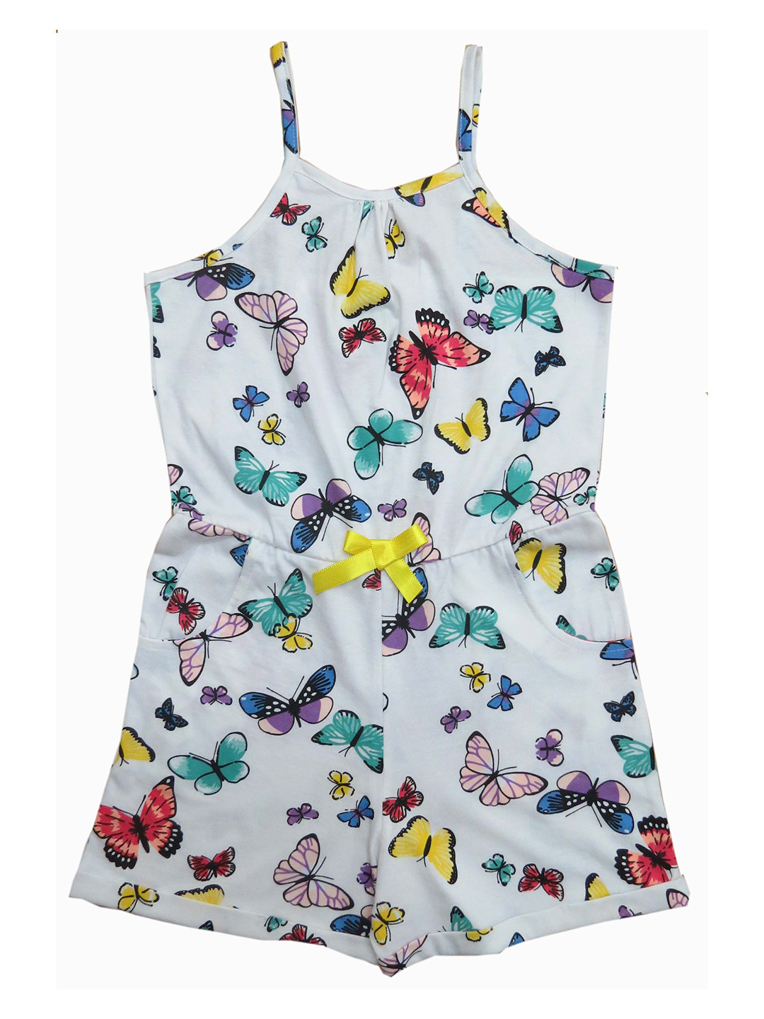 Clothe Funn Girls Printed Shoulder Straps Cotton Playsuit