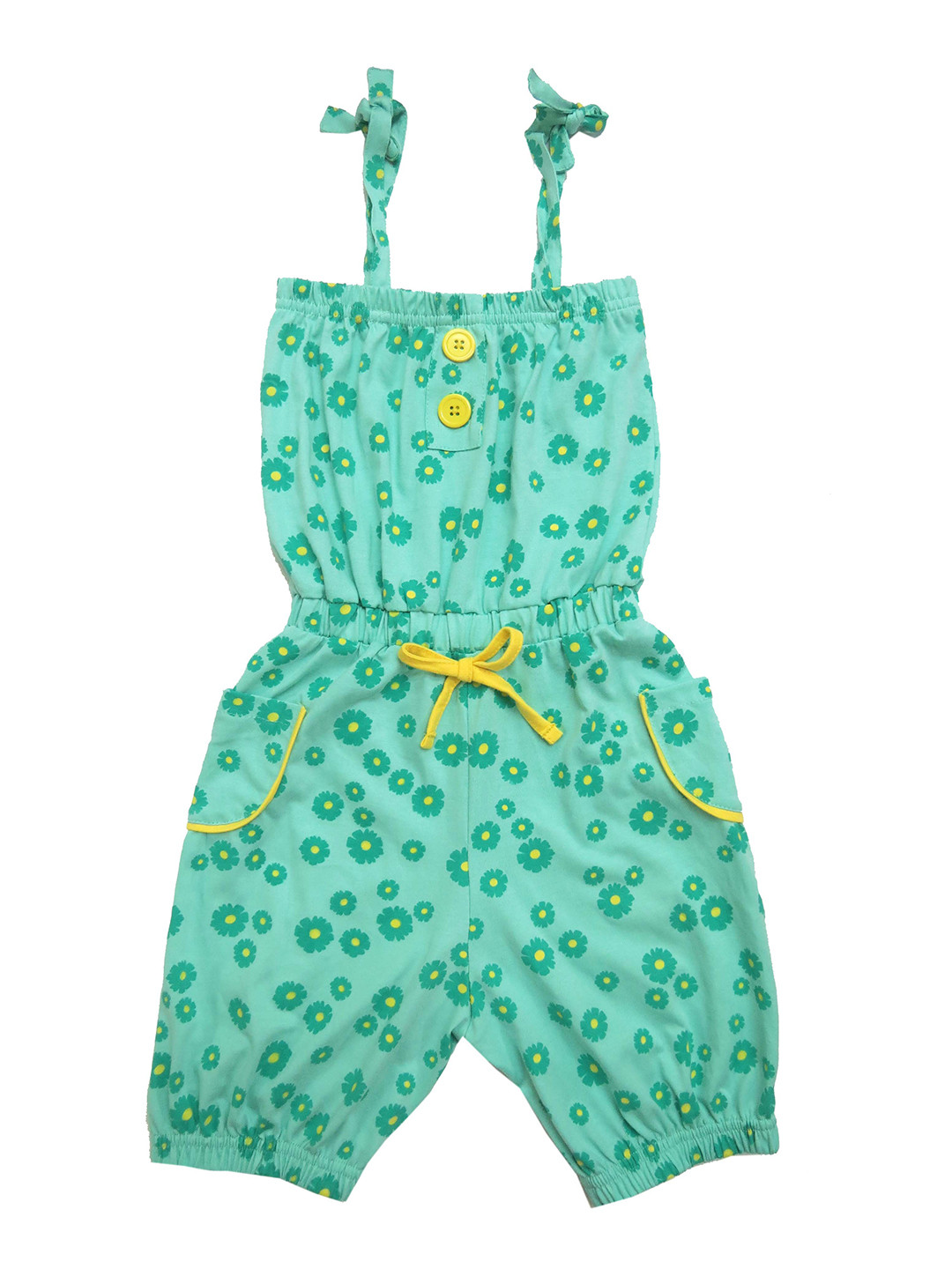 Clothe Funn Girls Printed Shoulder Straps Cotton Playsuit