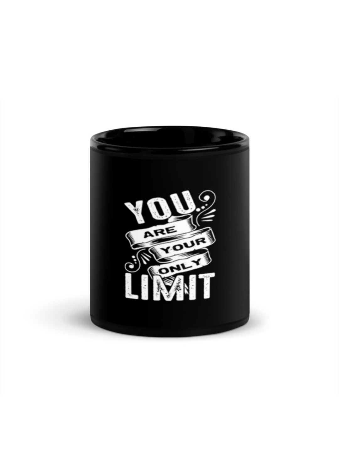 RISH Give Thanks Black Typography Ceramic Microwave Safe Mug-350ml