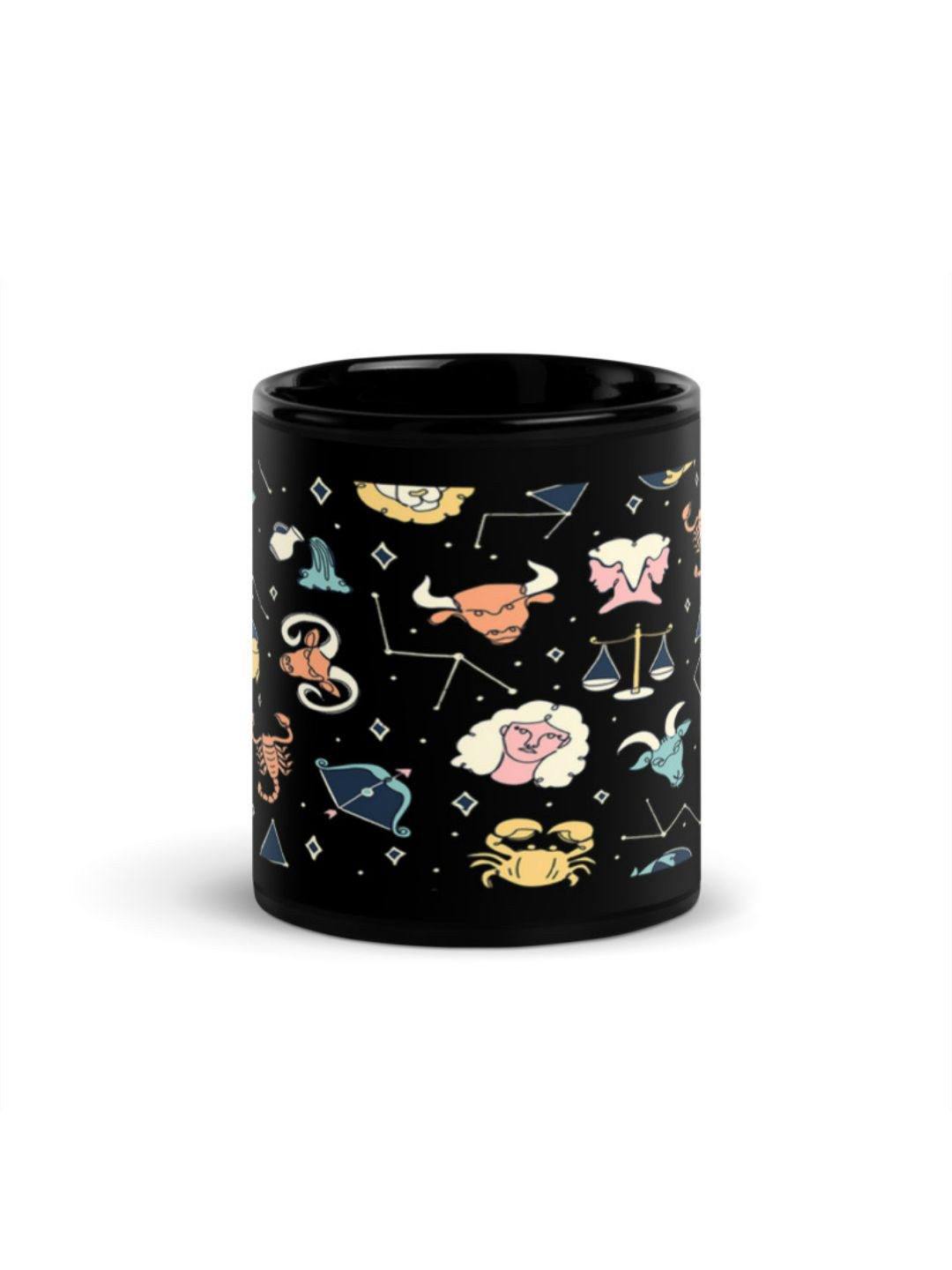 RISH Chandrak Name Personalised Black Animal Print Ceramic Microwave Safe Mug-325ml