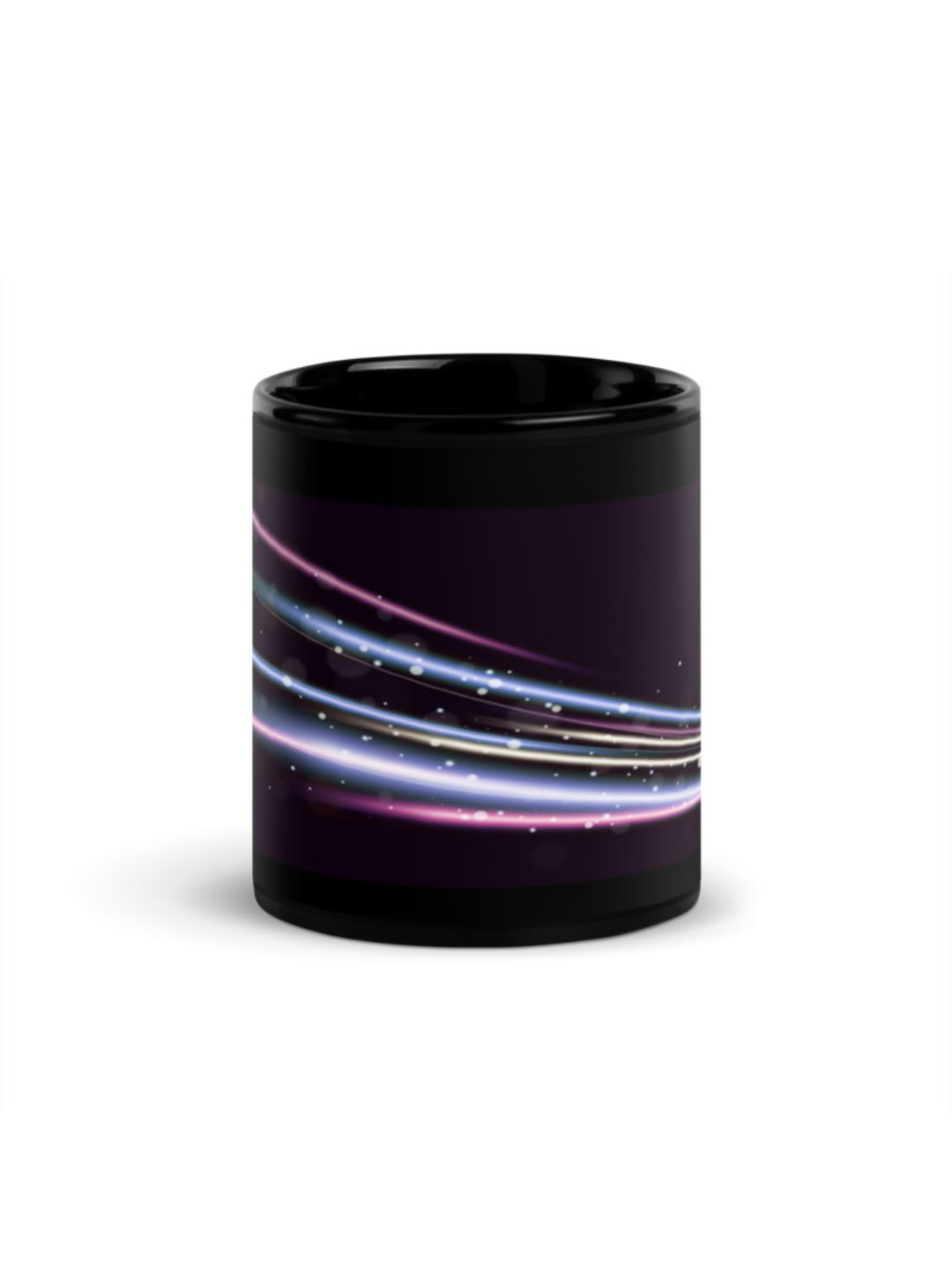 RISH Black Abstract Ceramic Microwave Safe Mug-325ml