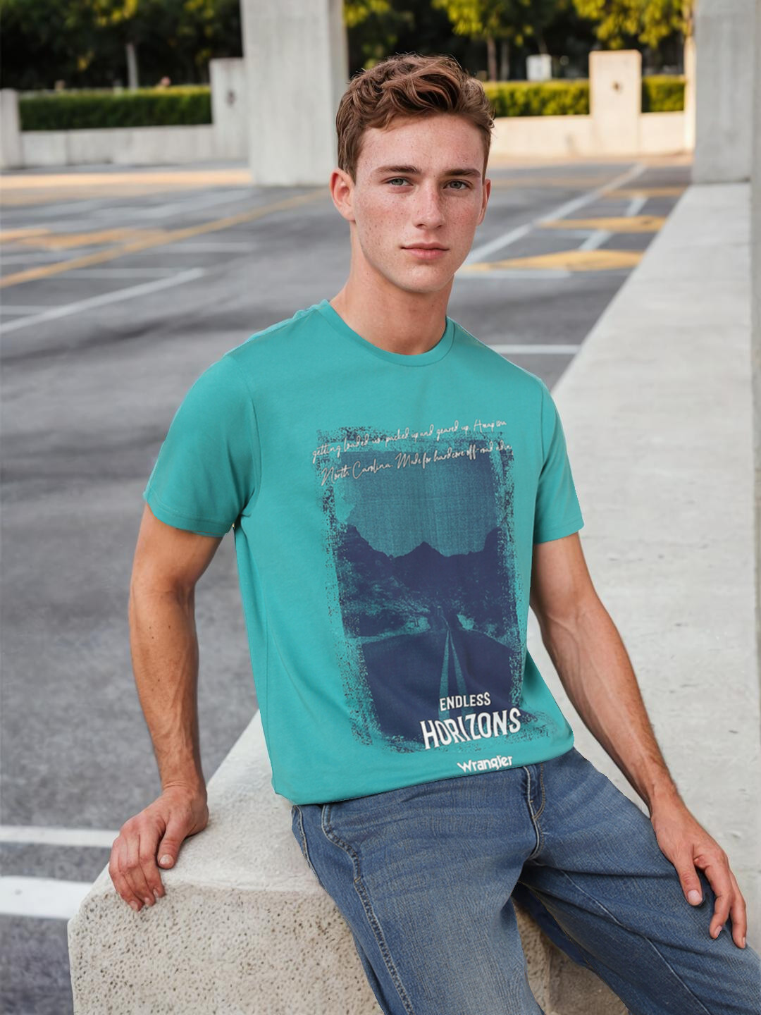 Wrangler Printed Round Neck Cotton T-shirt