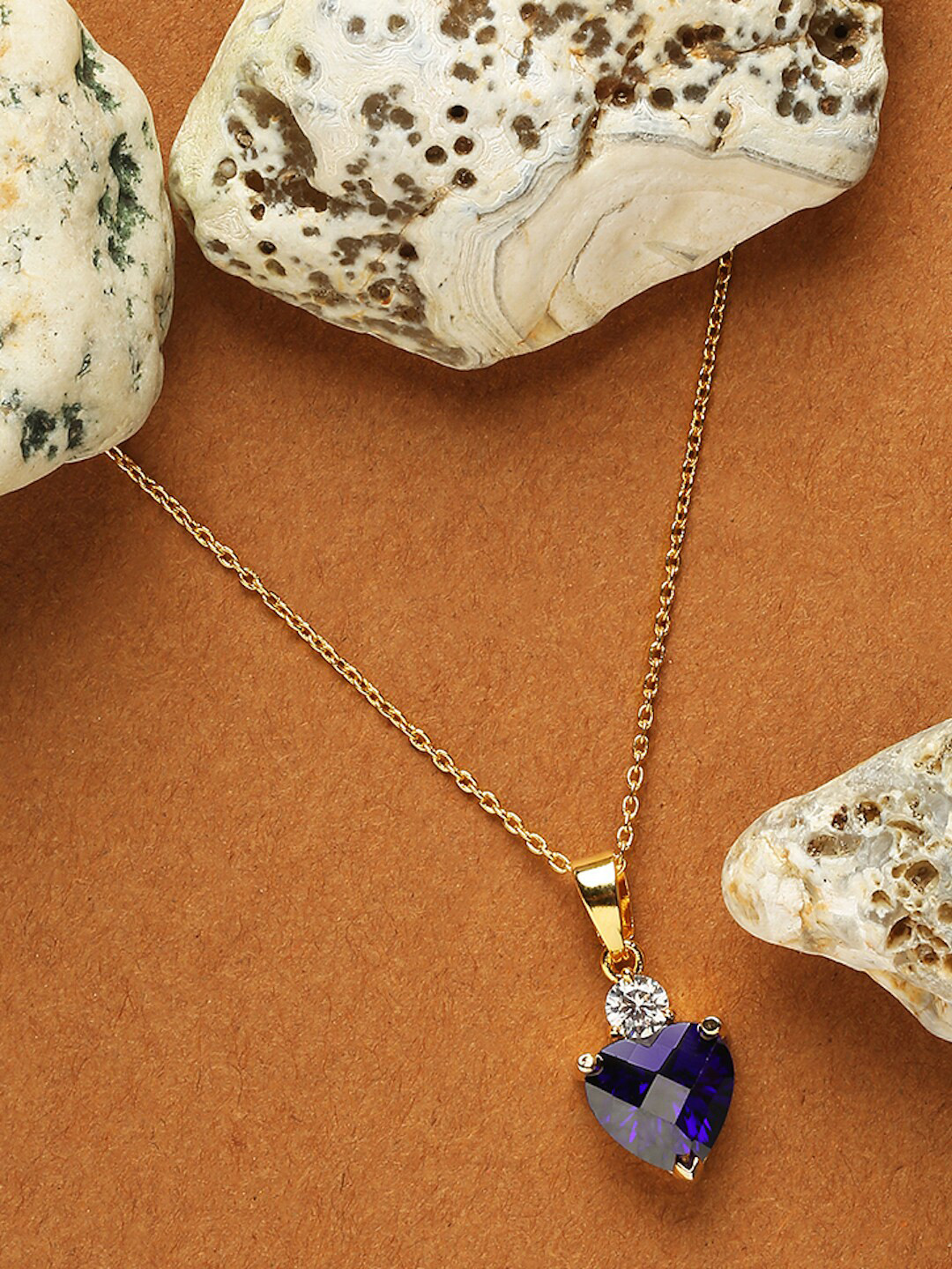 DressBerry Gold-Toned & Purple Brass Gold-Plated Necklace