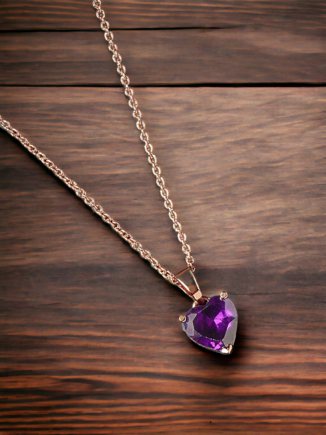 DressBerry Rose Gold & Violet Brass Rose Gold-Plated Necklace