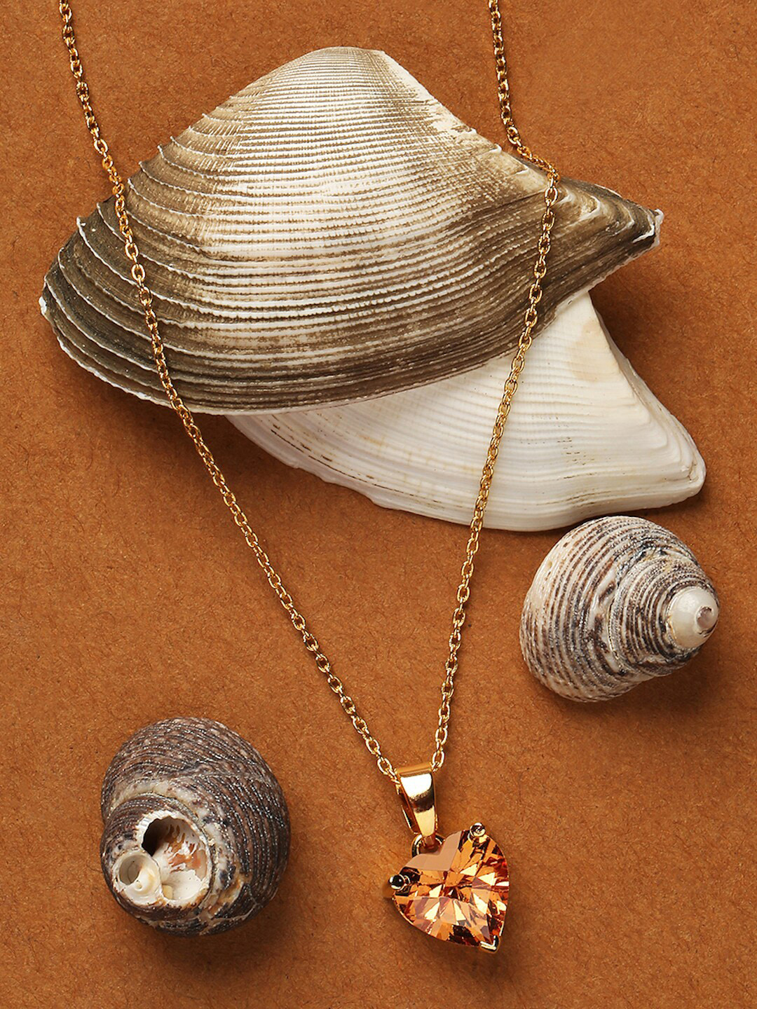 DressBerry Brown Brass Rose Gold-Plated Necklace