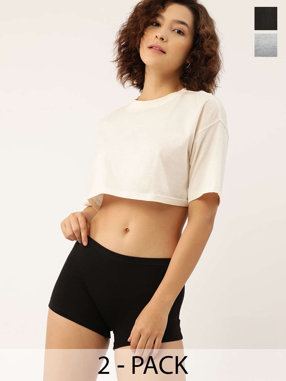 DressBerry Women Pack Of 2 Mid-Rise Boy Shorts Briefs DB-BX-SHORT-01