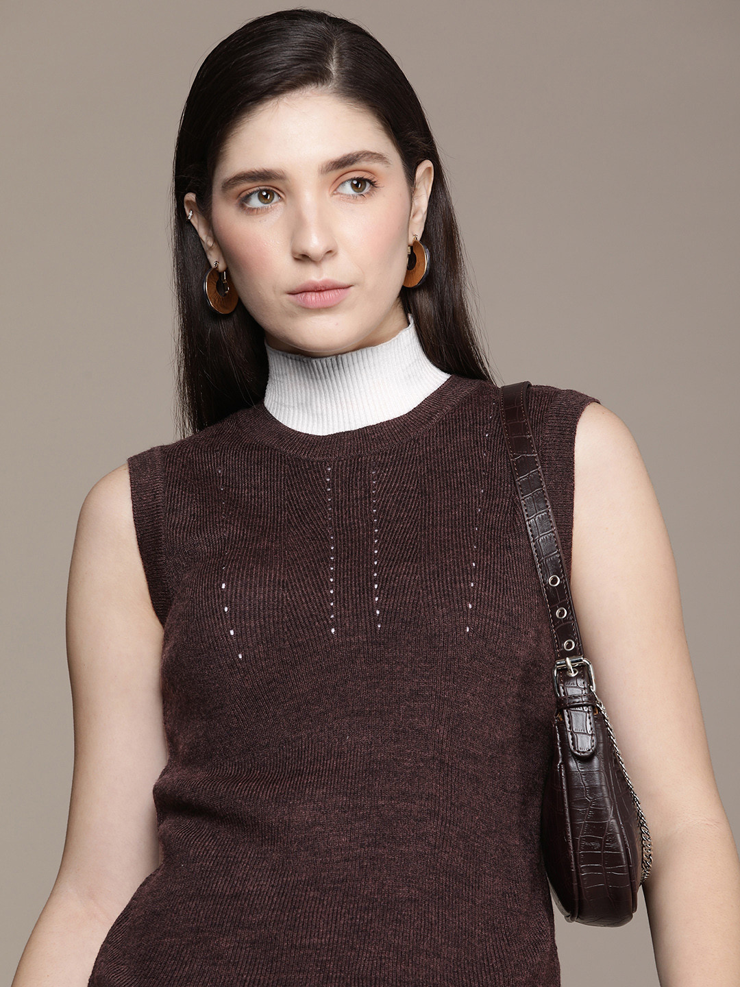 French Connection Self-Design Sweater Vest