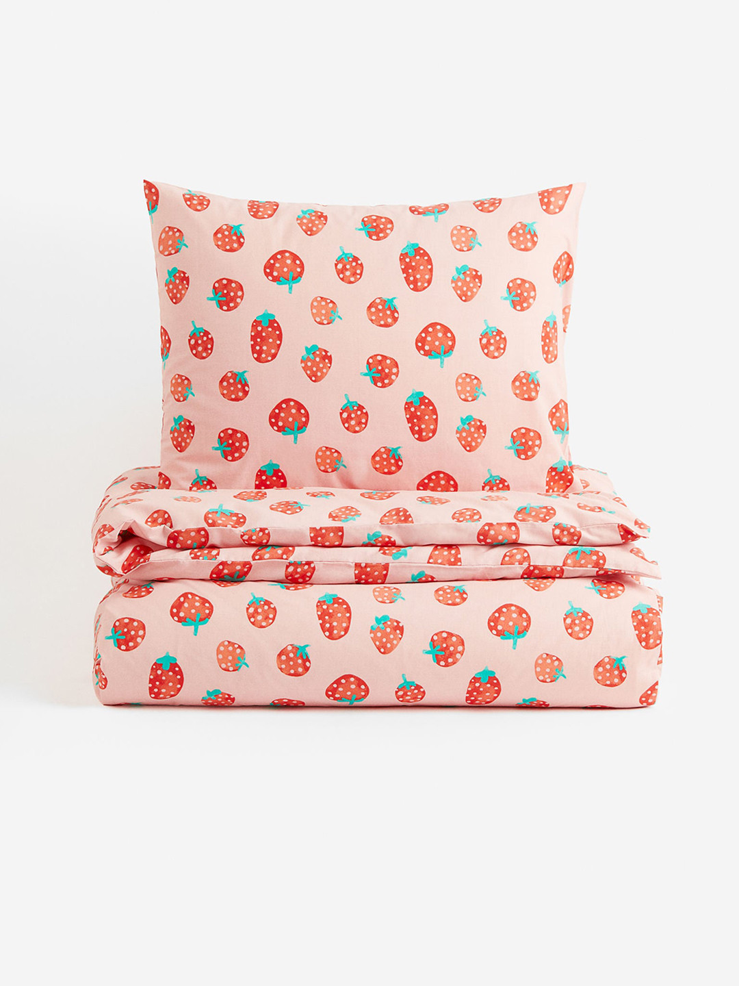 H&M Pink Patterned Single Duvet Cover Set