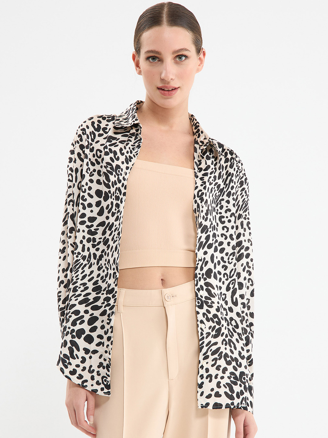 TERRANOVA Animal Print Casual Shirt