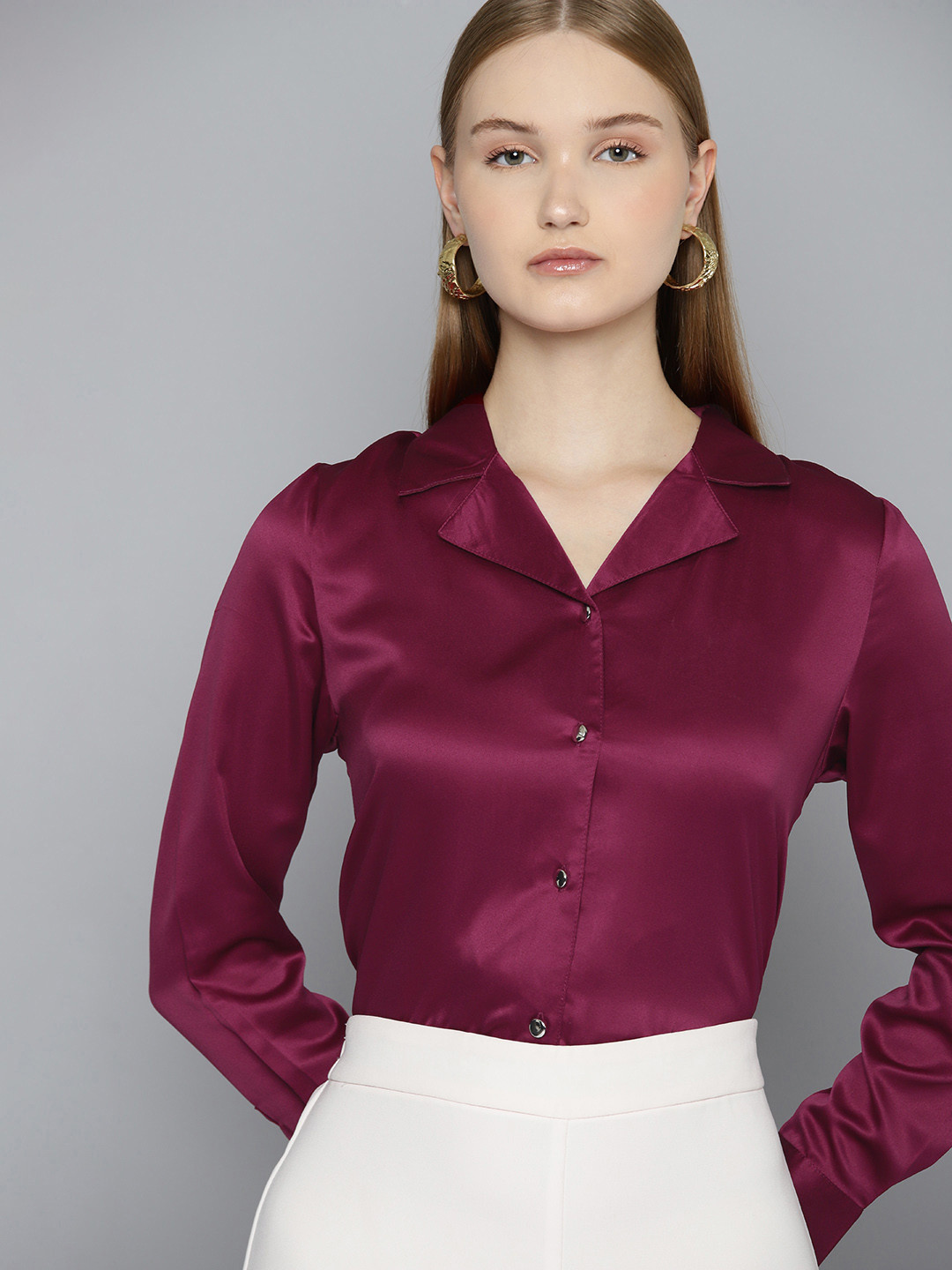 Chemistry Satin Finish Casual Shirt