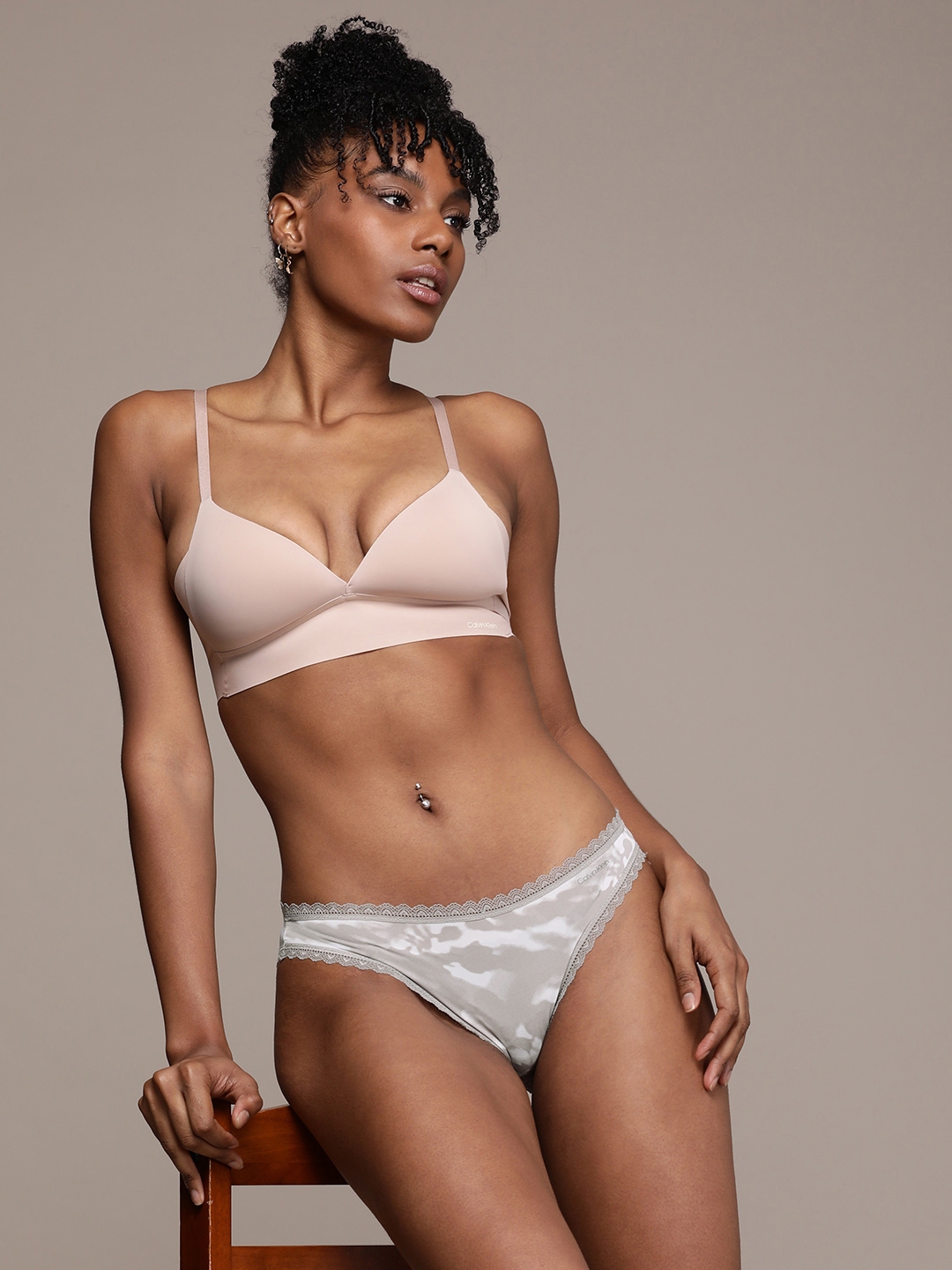 Buy Calvin Klein Underwear Women Abstract Printed Laced Detailed