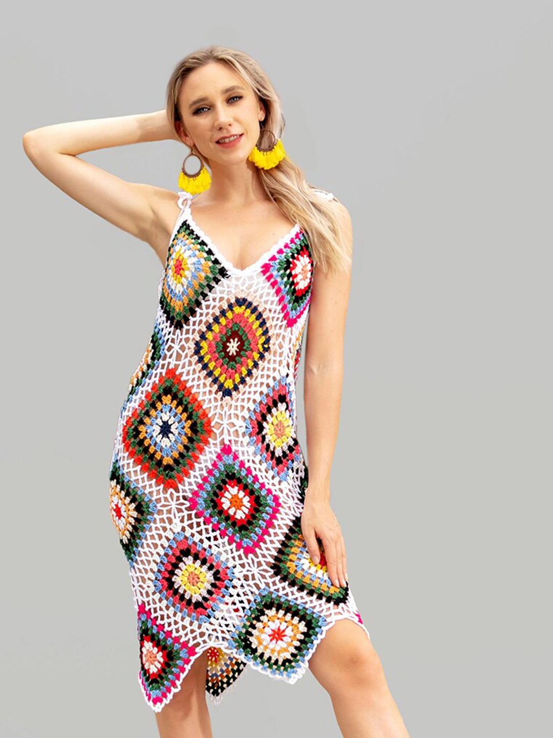 JC Collection Crochet Swimwear Cover-up Dress