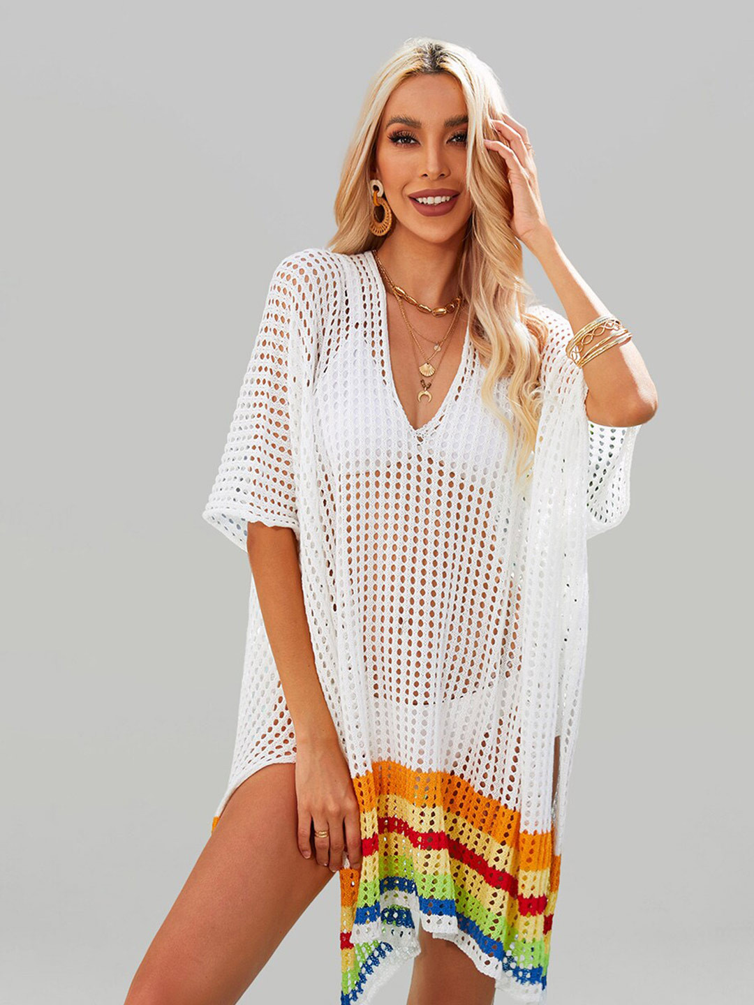 JC Collection Self Designed Swimwear Cover Up Kaftan Dress