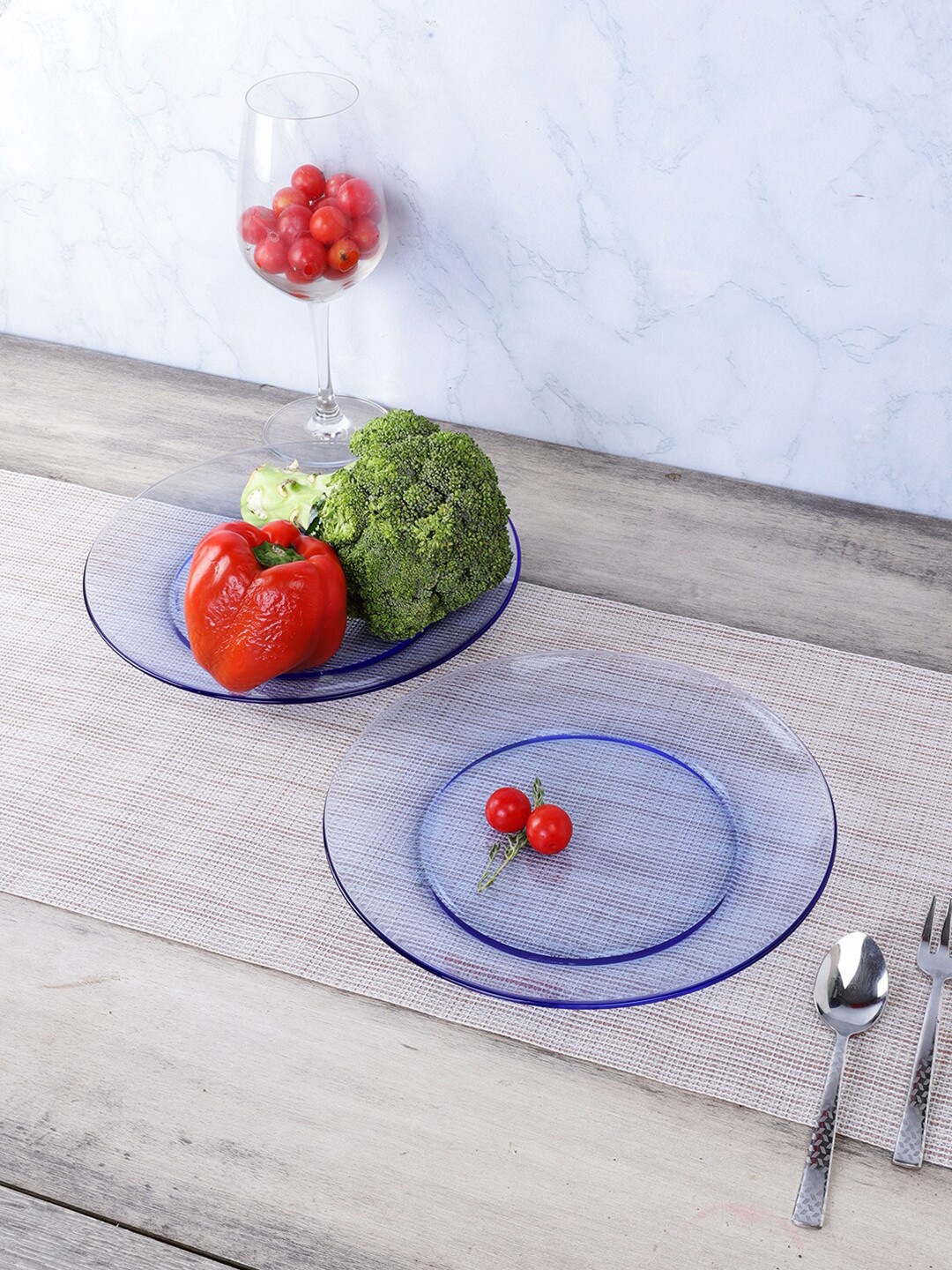 DURALEX Blue 6 Pieces Glass Plates