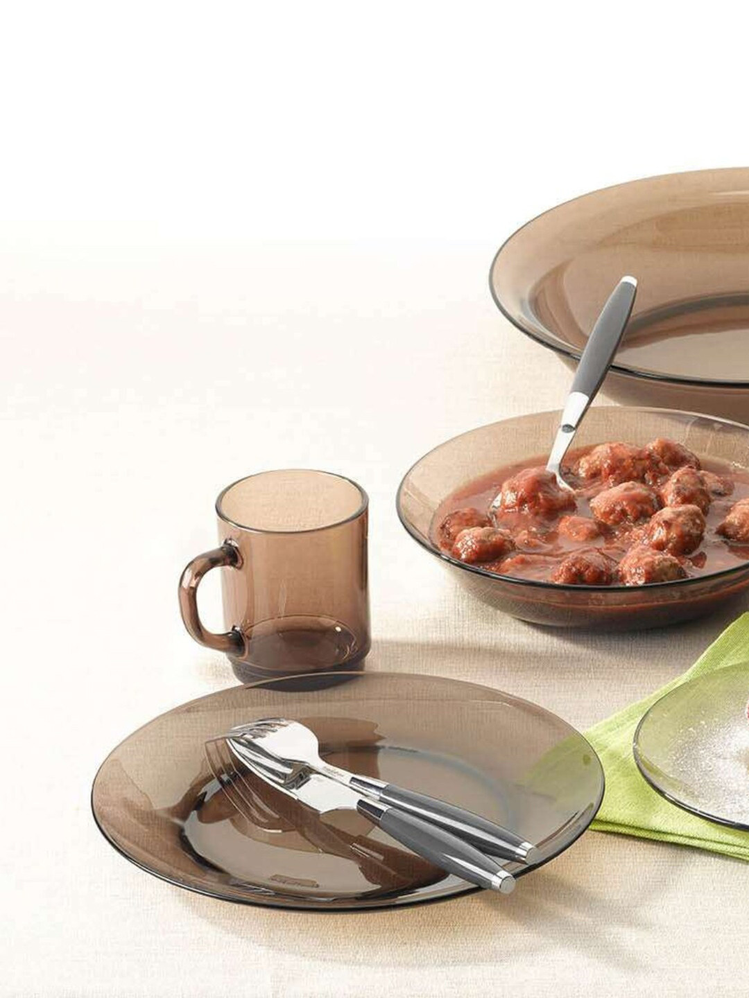 DURALEX Brown 6 Pieces Lys Creole Soup Plate