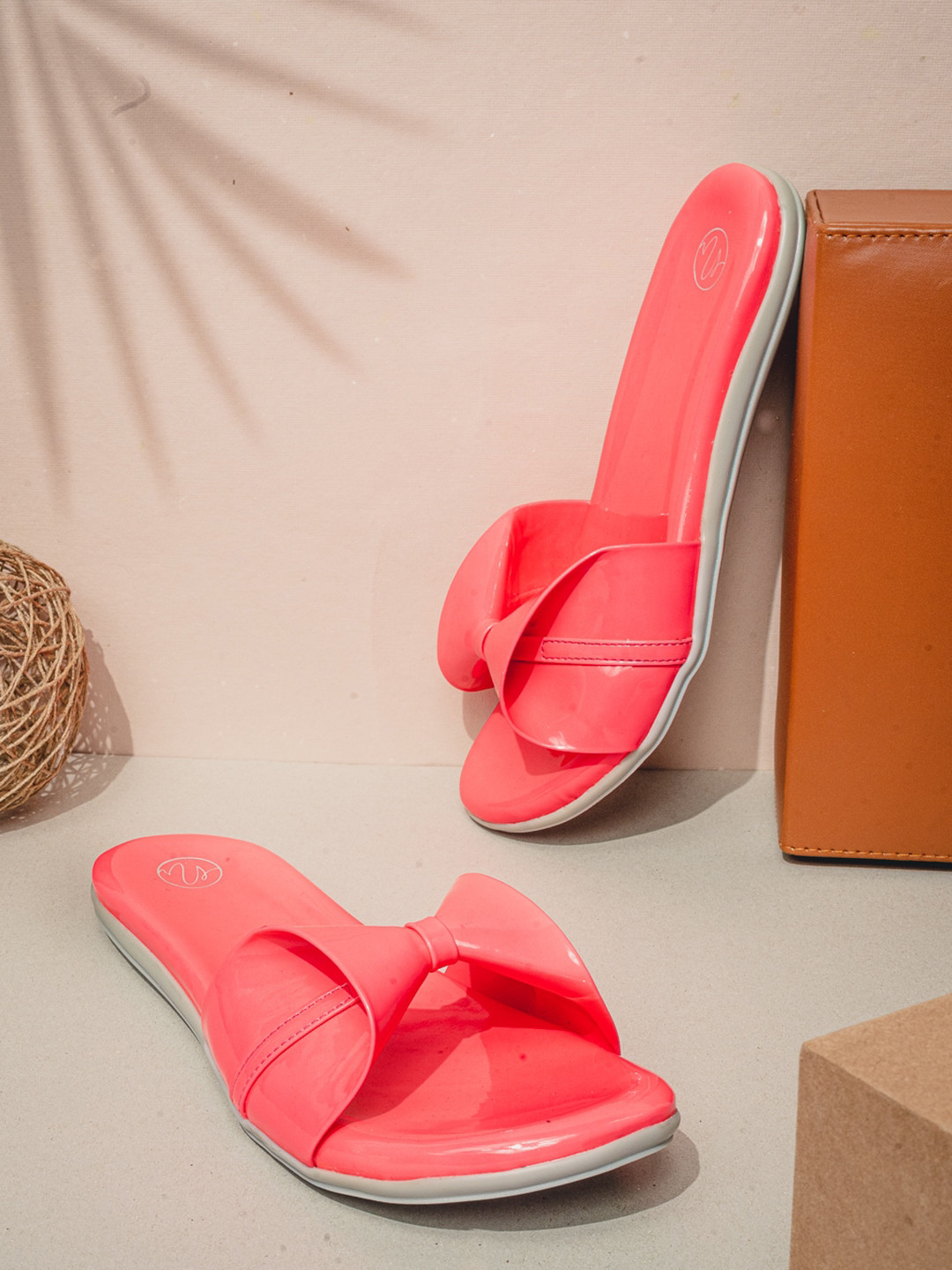 NR By Nidhi Rathi Bow Design Open Toe Flats