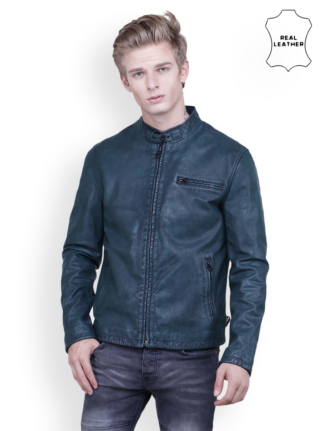 Justanned men's leather jacket sales