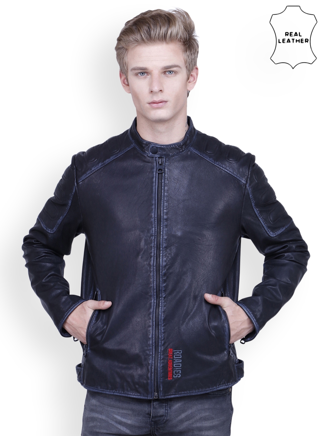 Justanned men's leather top jacket