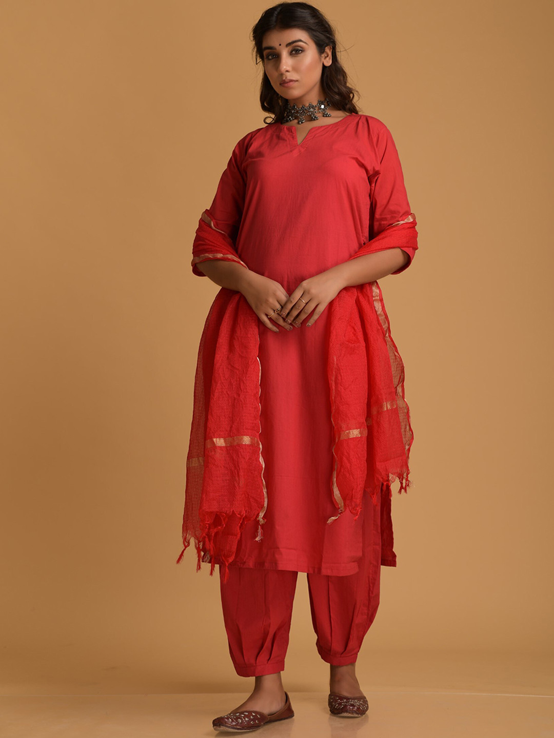 DIMPLE DESIGN STUDIO Regular Pure Cotton Kurta With Salwar & Dupatta