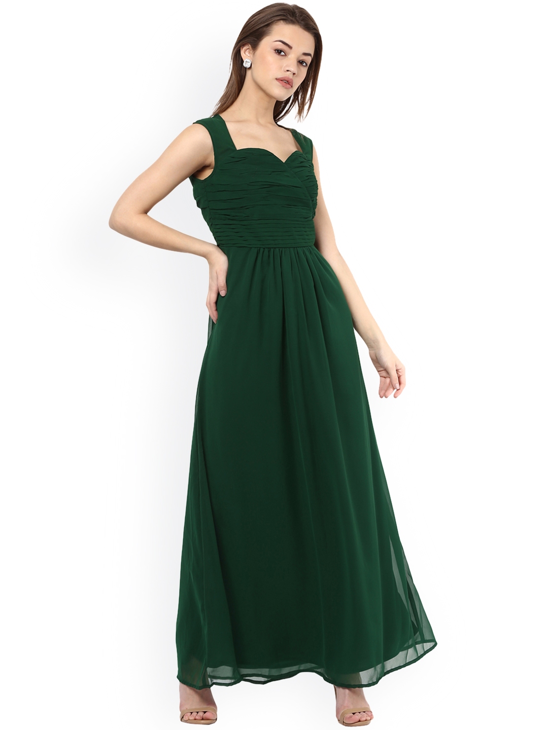Myntra top green dress