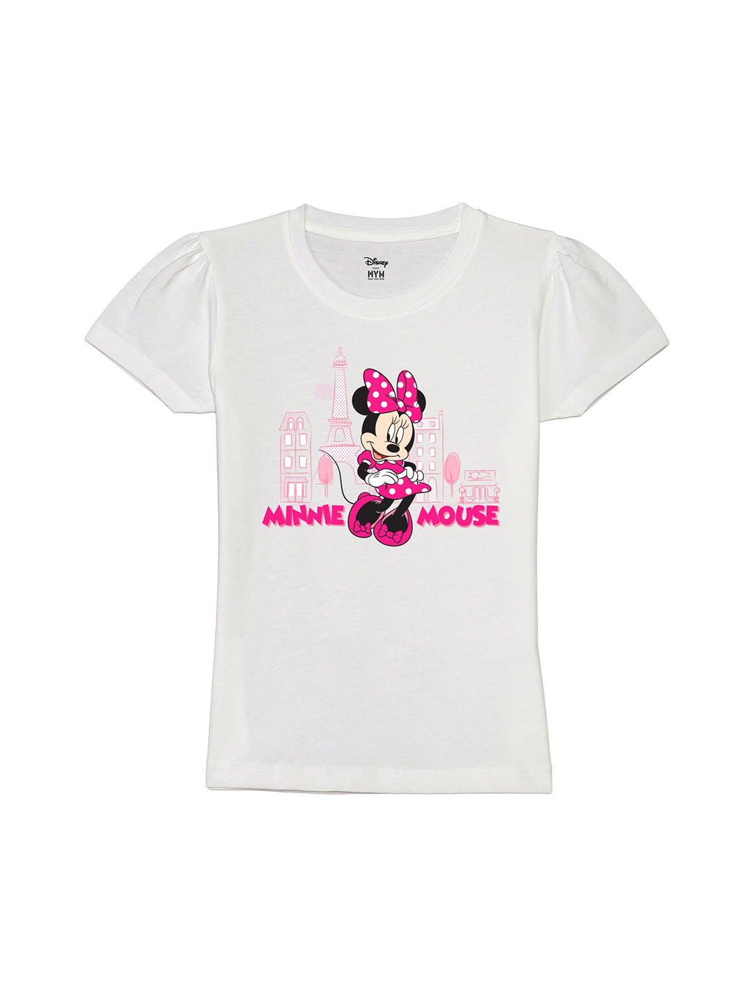 Wear Your Mind Girls Cotton Minnie Mouse Printed Causal T-shirt