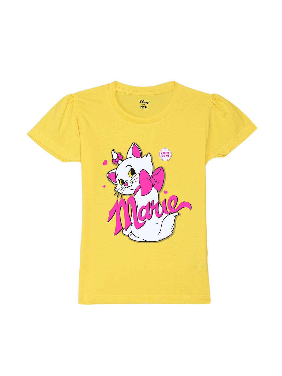 Wear Your Mind Girls Marie The Cat Printed Pure Cotton T-shirt