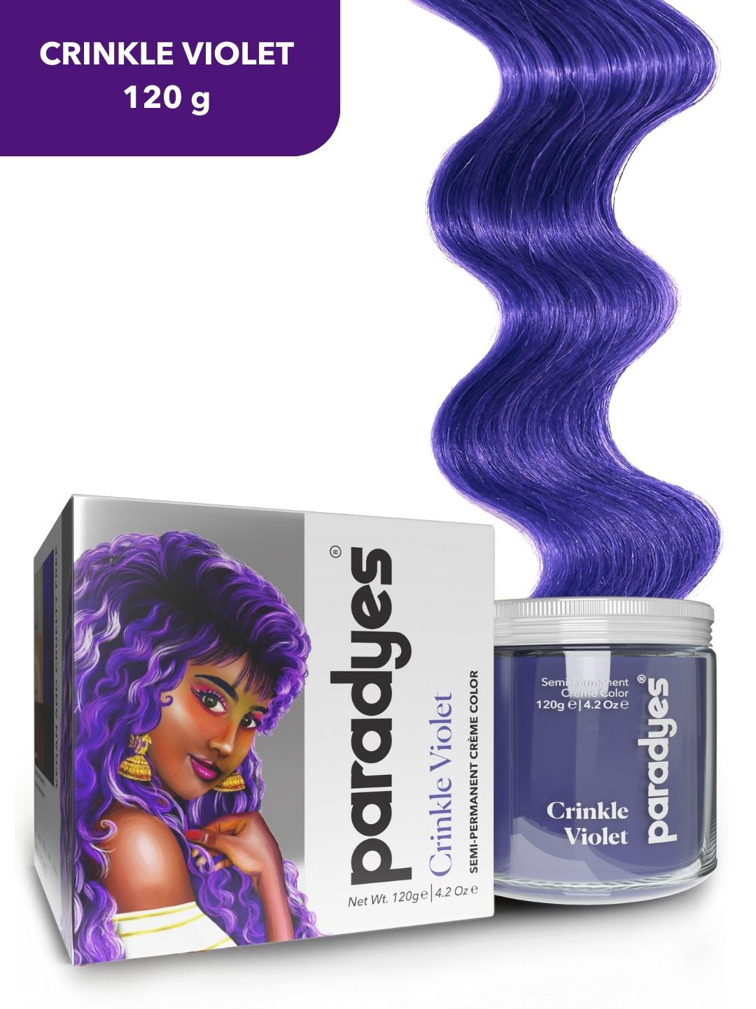 Paradyes Ammonia Free Semi-Permanent Hair Color 120g - Crinkle Violet