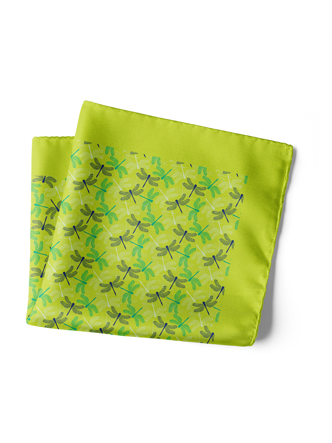 CHOKORE Dragonfly Printed Silk Pocket Square