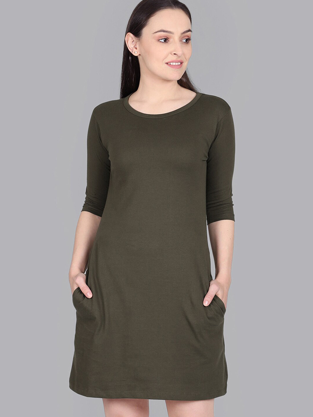 Free Authority Cotton Round Neck A-Line Dress