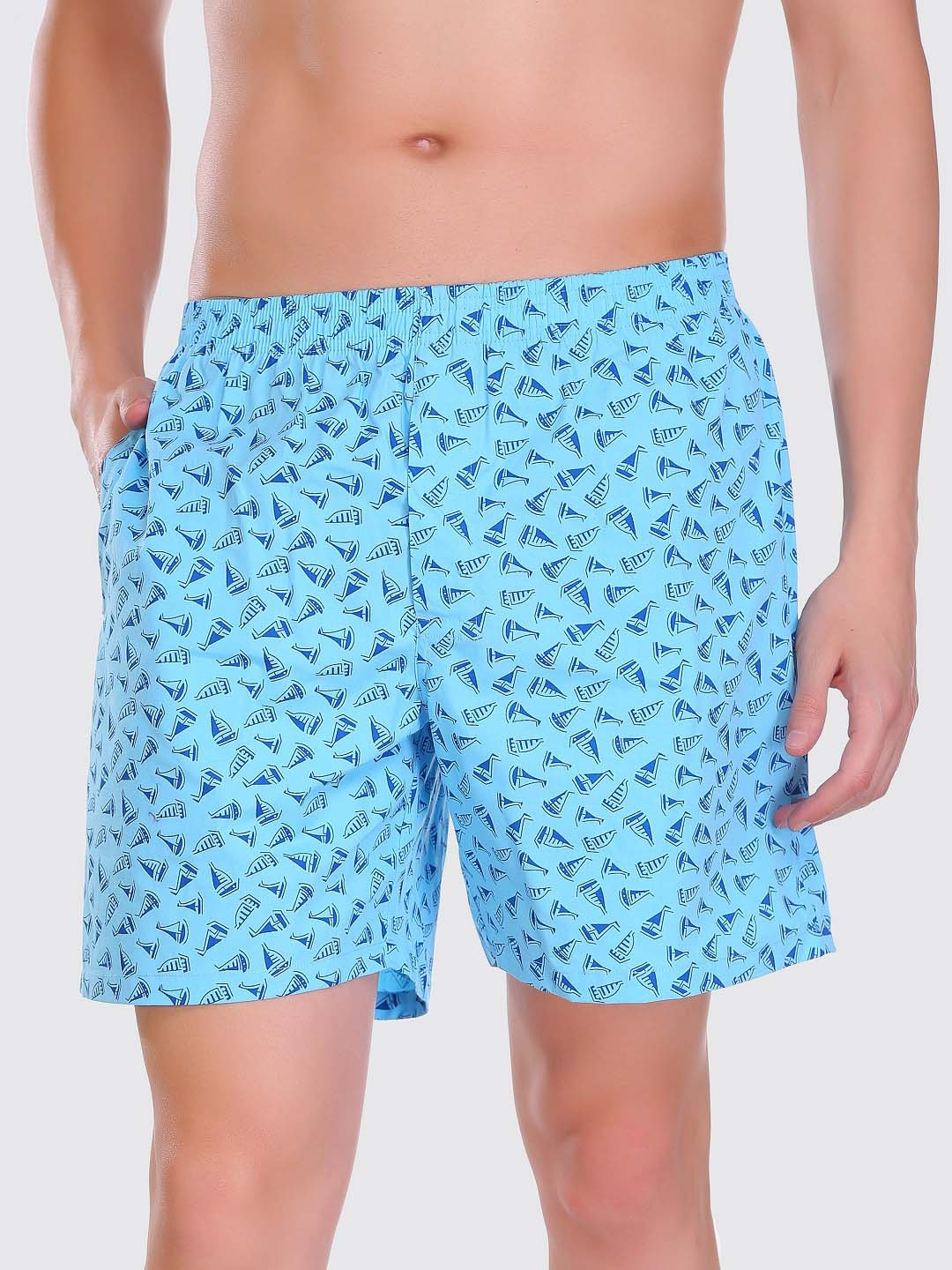 HiFlyers Men Blue Conversational Printed Boxer Short