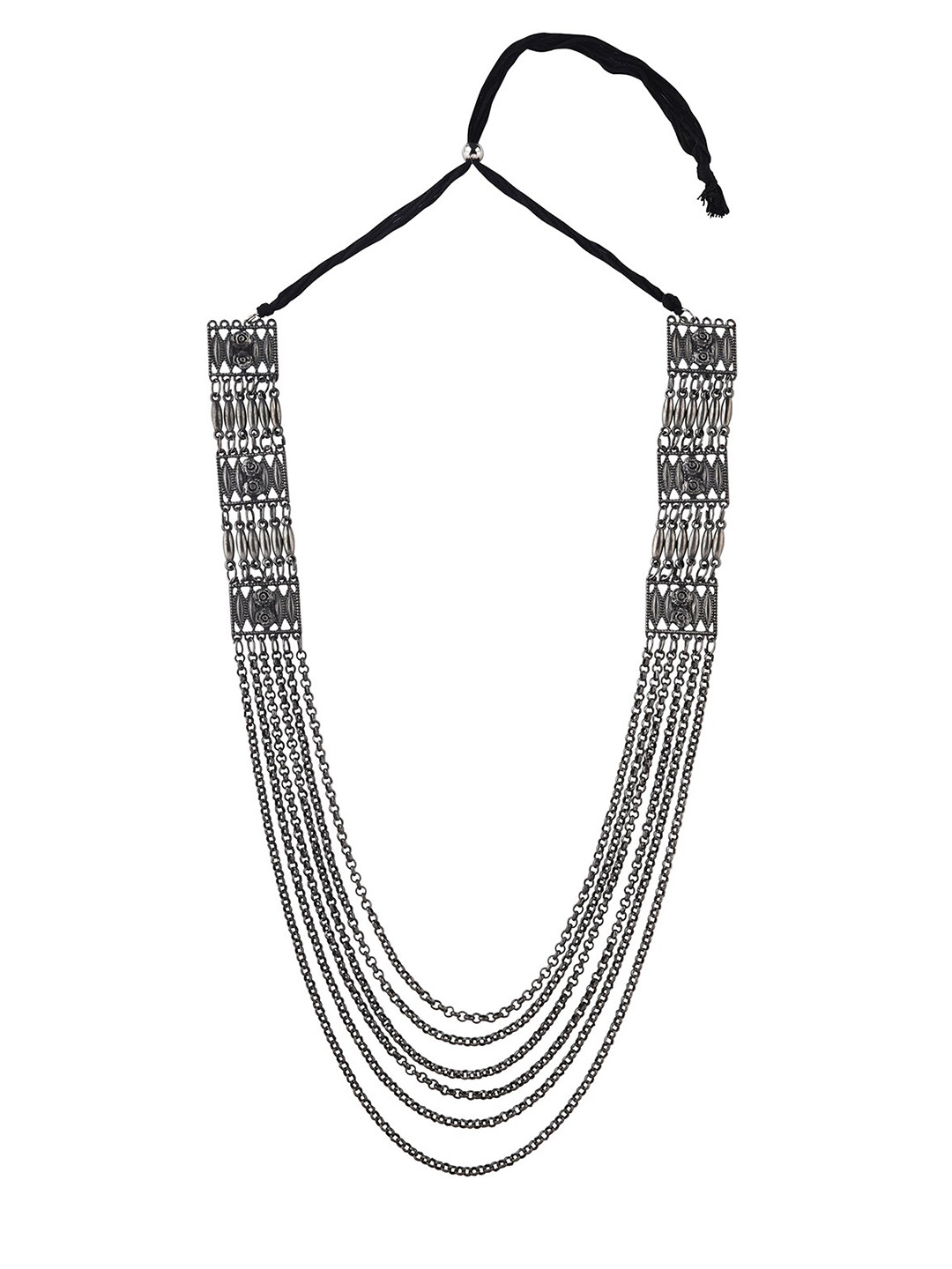 TEEJH Silver-Plated Layered Necklace