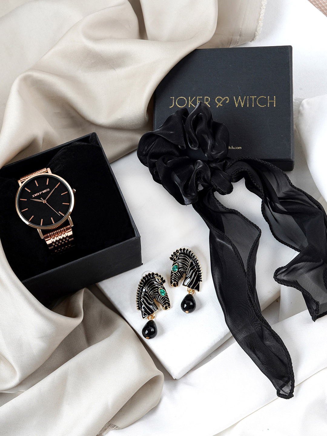 JOKER & WITCH Women Earrings & Watch Gift Set