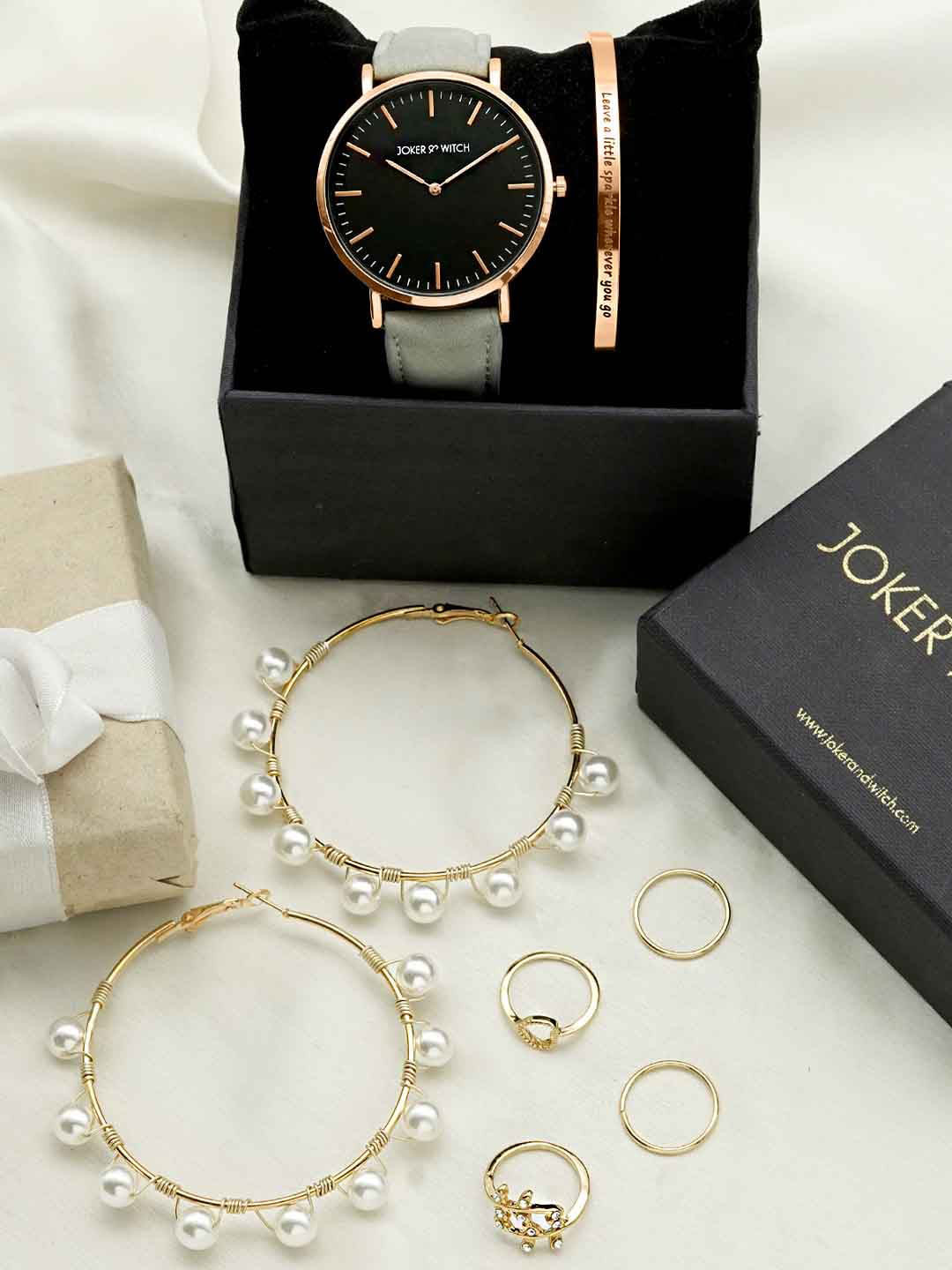 JOKER & WITCH Women All Through Eternity Love Stack Watch Gift Set JWLS195