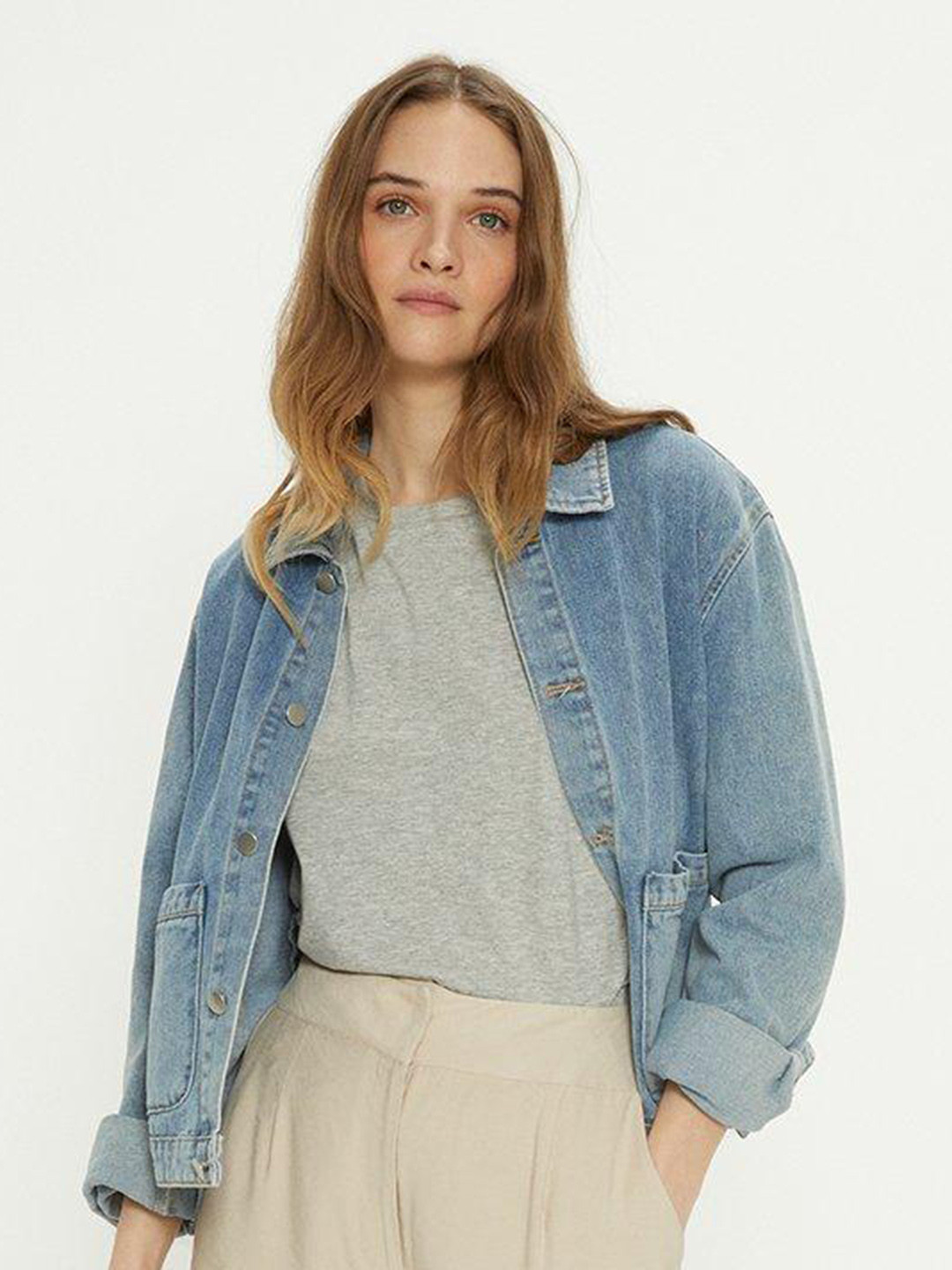 OASIS Women Pure Cotton Crew Neck T-shirt