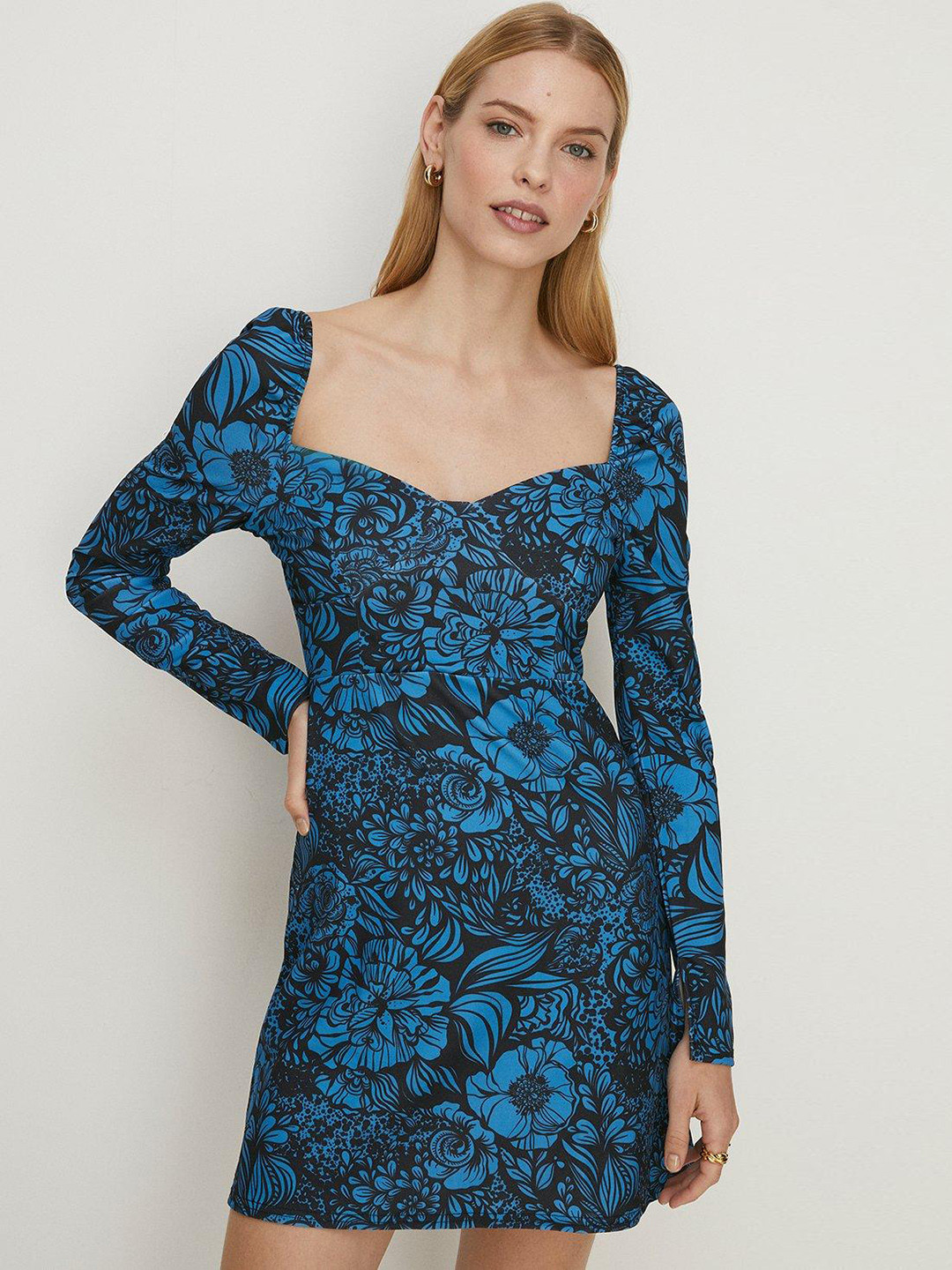 OASIS Floral Print Scuba Bodycon Mini Dress