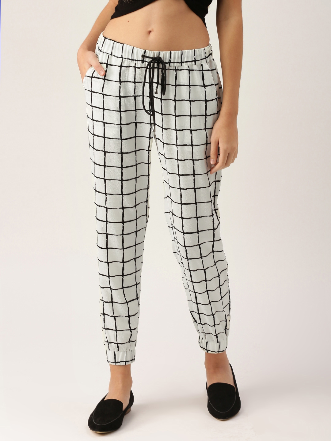 checked joggers womens