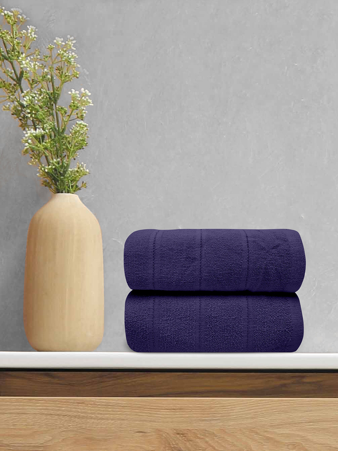 LABHAM Violet 2 Pieces 250 GSM Pure Cotton Super Soft Bath Towels
