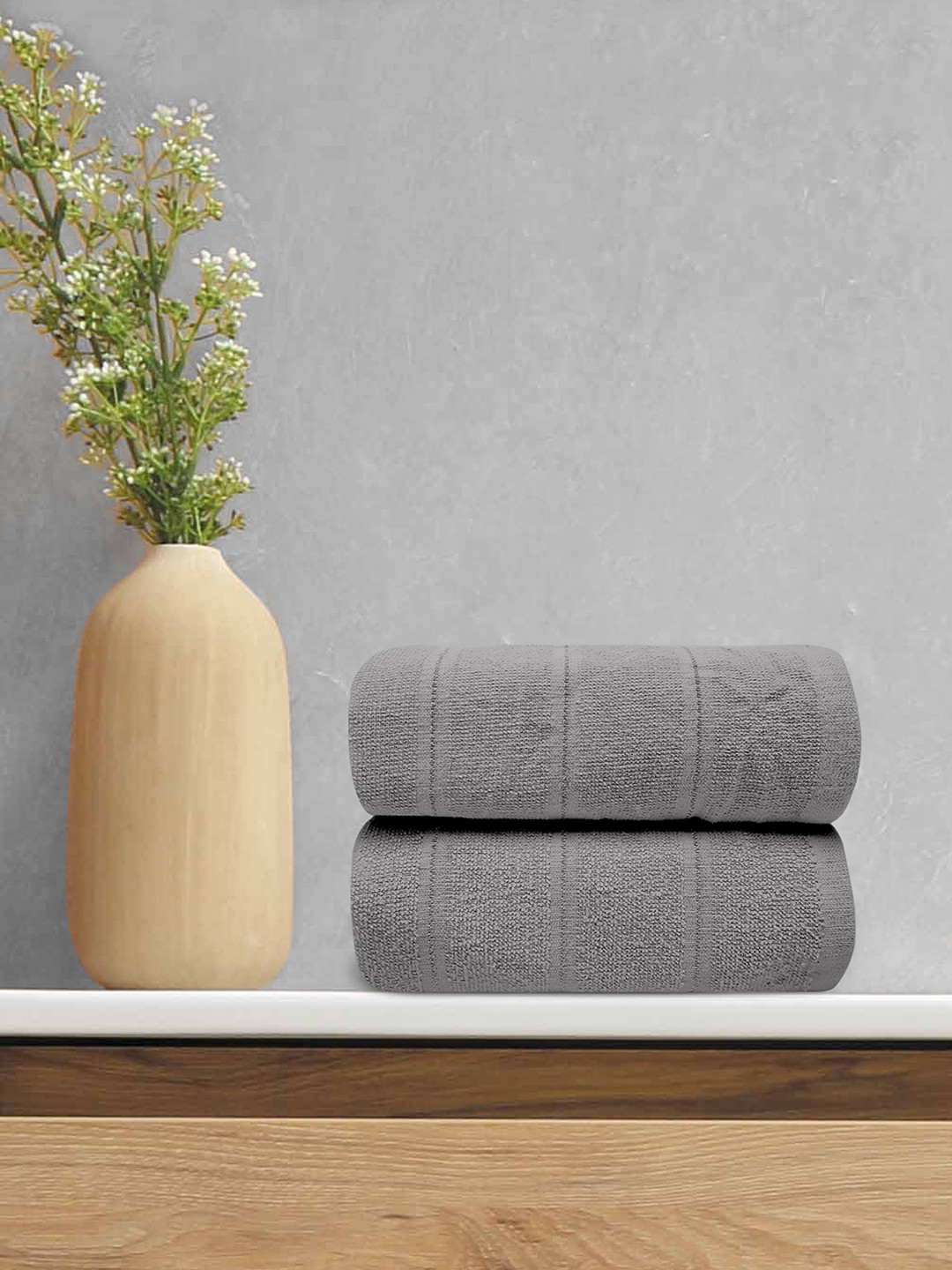 LABHAM Grey 250 GSM Pure Organic Cotton Bath Towel