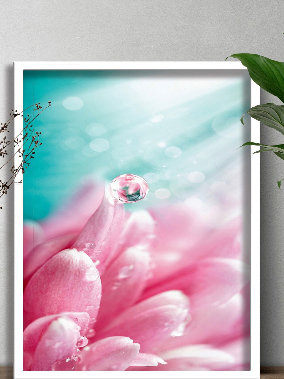 SAF White & Pink Abstract Art Painting Framed Wall Art