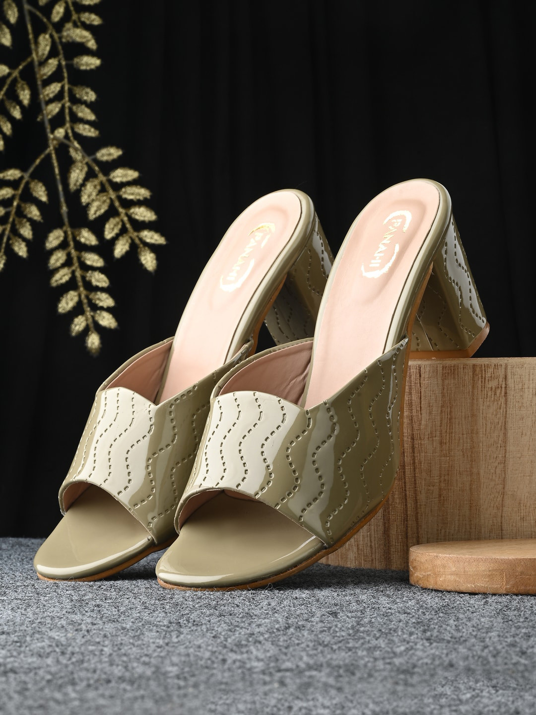 PANAHI Textured Block Heels