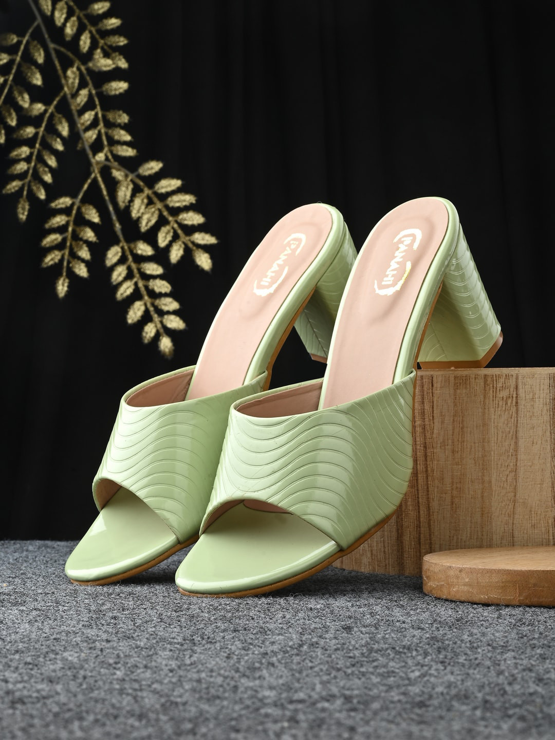 PANAHI Textured Block Heels