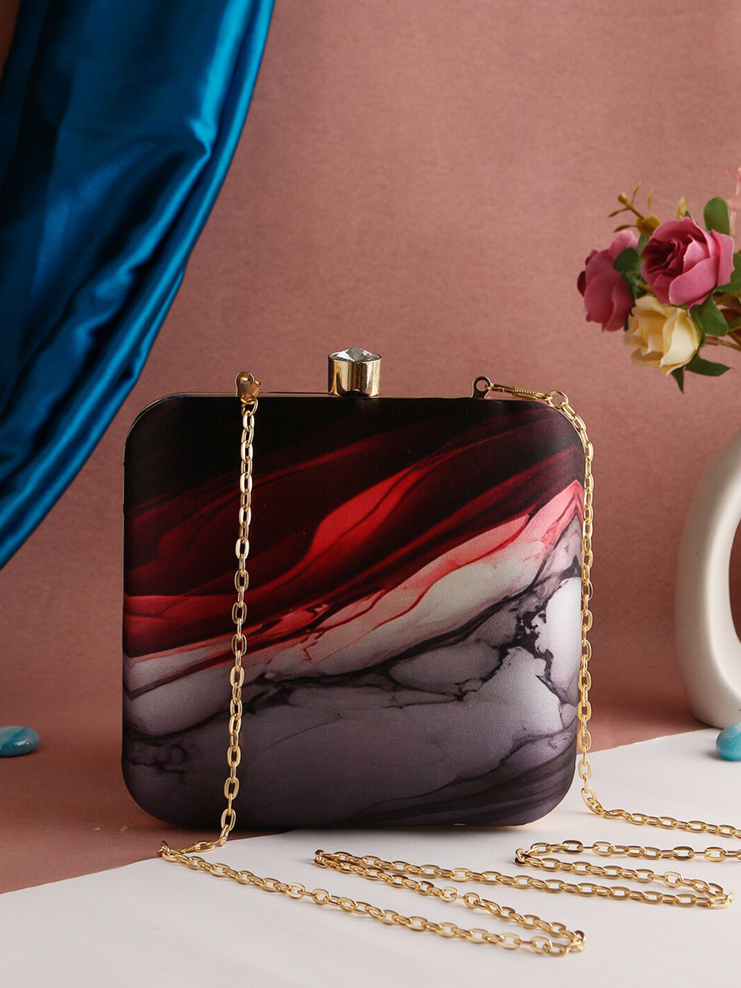 Swisni Water Resistant Printed Box Clutch