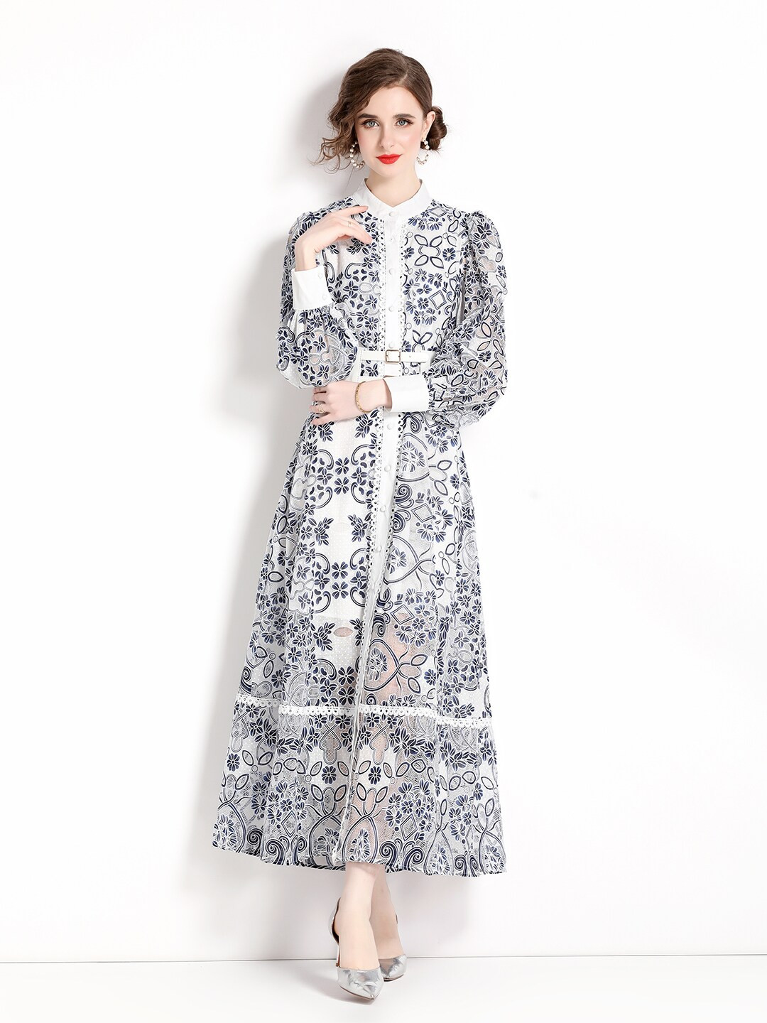 JC Collection Ethnic Motifs Print Maxi Dress