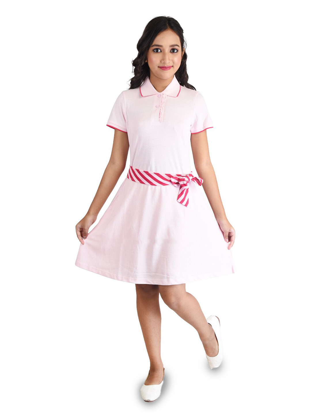 Clothe Funn Pink Fit & Flare Dress