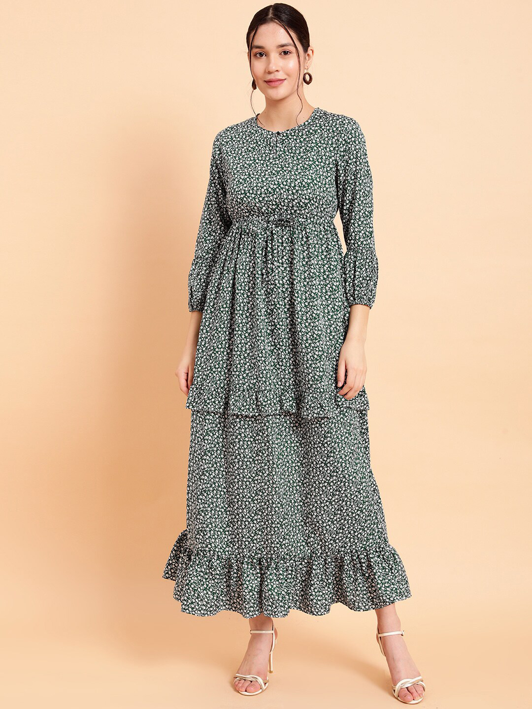 MINT STREET Multicoloured Floral Print Crepe Maxi Dress